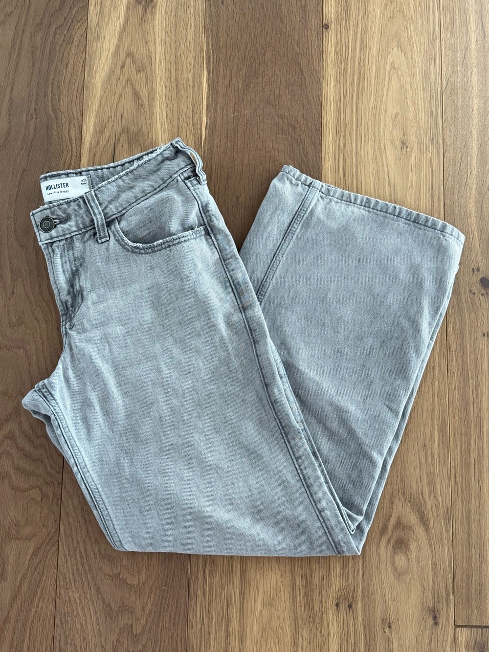 Hollister Light Grey Wide-Leg Jeans - Picture 3 of 6